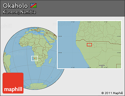 Savanna Style Location Map of Okaholo