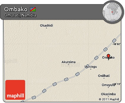 Shaded Relief Map of Ombako
