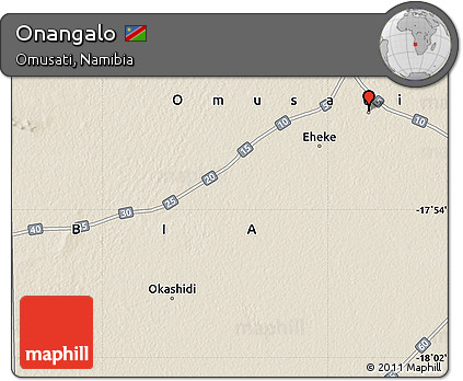 Shaded Relief Map of Onangalo