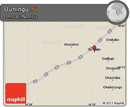 Shaded Relief Map of Uuningu