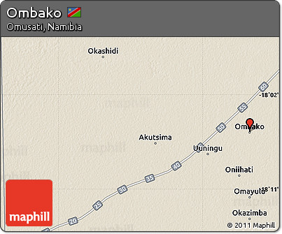 Shaded Relief Map of Ombako