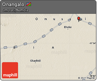 Shaded Relief Map of Onangalo