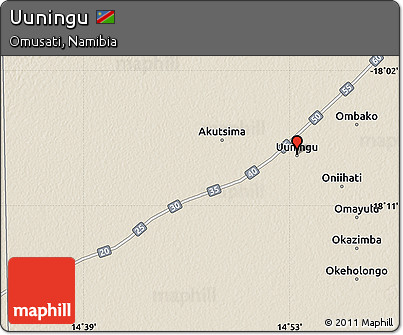 Shaded Relief Map of Uuningu