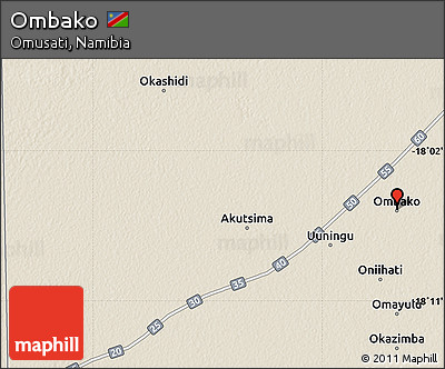 Shaded Relief Map of Ombako