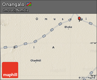Shaded Relief Map of Onangalo
