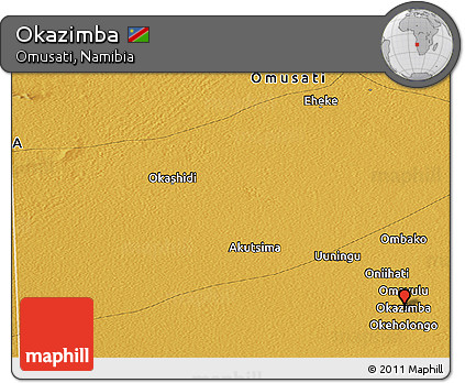 Physical Panoramic Map of Okazimba
