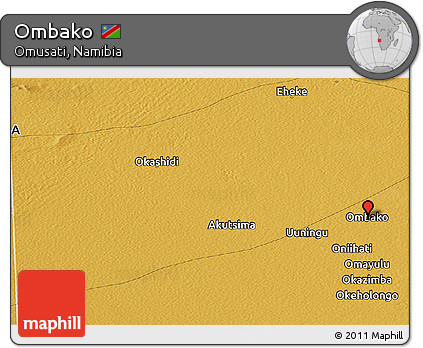 Physical Panoramic Map of Ombako