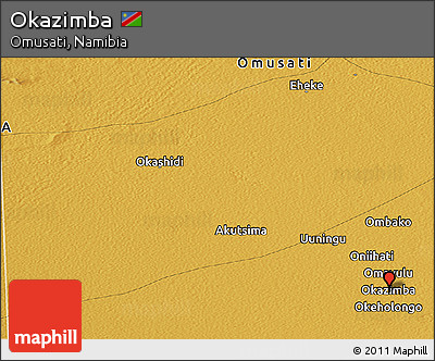 Physical Panoramic Map of Okazimba