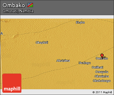 Physical Panoramic Map of Ombako