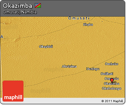 Physical Panoramic Map of Okazimba