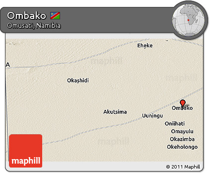 Shaded Relief Panoramic Map of Ombako