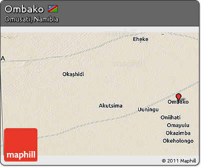Shaded Relief Panoramic Map of Ombako