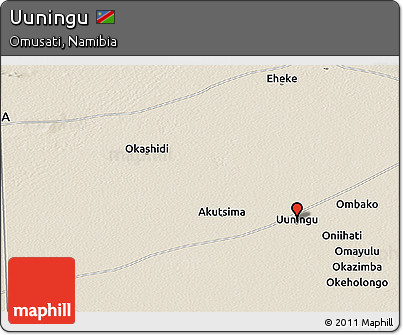 Shaded Relief Panoramic Map of Uuningu