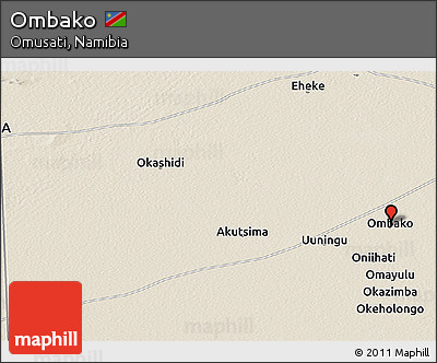 Shaded Relief Panoramic Map of Ombako