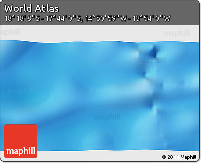 Physical 3D Map of the Area around 18° 1' 4" S, 14° 22' 30" W