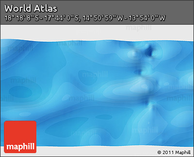 Political 3D Map of the Area around 18° 1' 4" S, 14° 22' 30" W