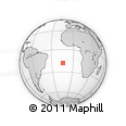 Outline Map of the Area around 18° 1' 4" S, 14° 22' 30" W, rectangular outline