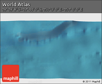 Satellite 3D Map of the Area around 18° 1' 4" S, 150° 31' 30" E