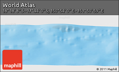 Physical Panoramic Map of the Area around 18° 1' 4" S, 151° 22' 30" E