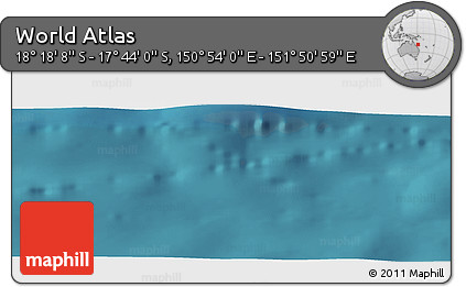 Satellite Panoramic Map of the Area around 18° 1' 4" S, 151° 22' 30" E