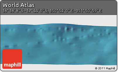 Satellite Panoramic Map of the Area around 18° 1' 4" S, 151° 22' 30" E