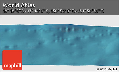 Satellite Panoramic Map of the Area around 18° 1' 4" S, 151° 22' 30" E