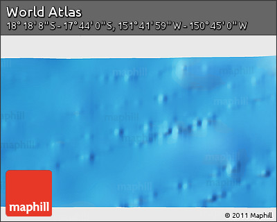 Physical 3D Map of the Area around 18° 1' 4" S, 151° 13' 29" W