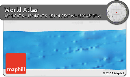 Shaded Relief Panoramic Map of the Area around 18° 1' 4" S, 151° 13' 29" W