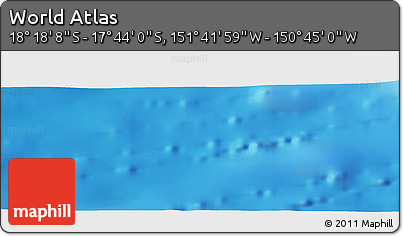 Shaded Relief Panoramic Map of the Area around 18° 1' 4" S, 151° 13' 29" W
