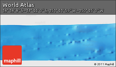 Shaded Relief Panoramic Map of the Area around 18° 1' 4" S, 151° 13' 29" W
