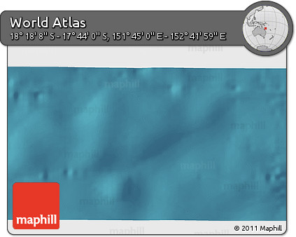 Satellite 3D Map of the Area around 18° 1' 4" S, 152° 13' 29" E