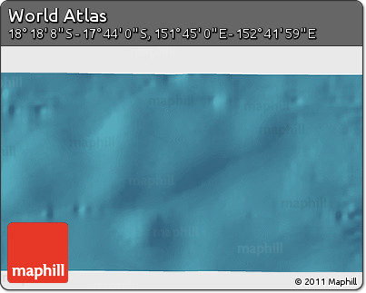 Satellite 3D Map of the Area around 18° 1' 4" S, 152° 13' 29" E