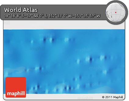 Physical 3D Map of the Area around 18° 1' 4" S, 152° 4' 29" W