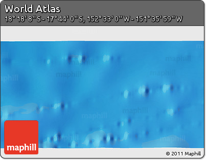 Physical 3D Map of the Area around 18° 1' 4" S, 152° 4' 29" W