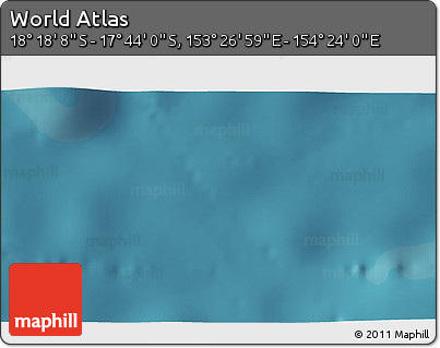 Satellite 3D Map of the Area around 18° 1' 4" S, 153° 55' 30" E
