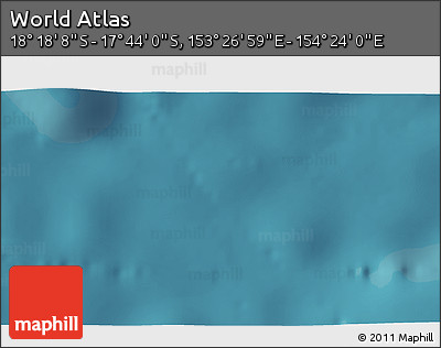 Satellite 3D Map of the Area around 18° 1' 4" S, 153° 55' 30" E
