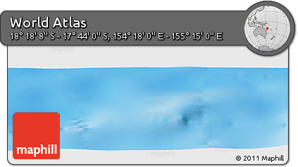 Physical Panoramic Map of the Area around 18° 1' 4" S, 154° 46' 30" E