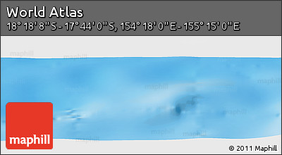 Physical Panoramic Map of the Area around 18° 1' 4" S, 154° 46' 30" E
