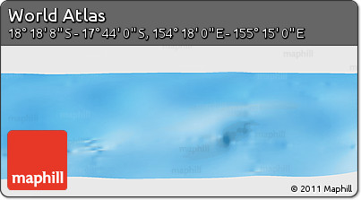 Physical Panoramic Map of the Area around 18° 1' 4" S, 154° 46' 30" E