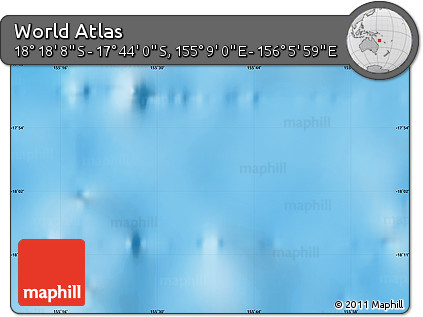 Physical Map of the Area around 18° 1' 4" S, 155° 37' 30" E