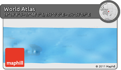 Physical Panoramic Map of the Area around 18° 1' 4" S, 156° 28' 29" E