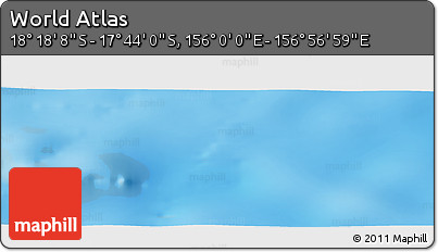 Physical Panoramic Map of the Area around 18° 1' 4" S, 156° 28' 29" E