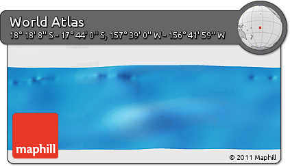 Physical Panoramic Map of the Area around 18° 1' 4" S, 157° 10' 30" W