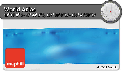 Shaded Relief Panoramic Map of the Area around 18° 1' 4" S, 157° 10' 30" W