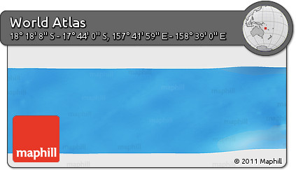 Physical Panoramic Map of the Area around 18° 1' 4" S, 158° 10' 30" E