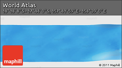 Physical Panoramic Map of the Area around 18° 1' 4" S, 158° 10' 30" E