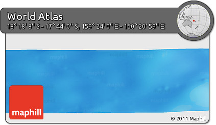 Physical Panoramic Map of the Area around 18° 1' 4" S, 159° 52' 30" E