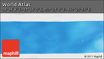 Physical Panoramic Map of the Area around 18° 1' 4" S, 159° 52' 30" E