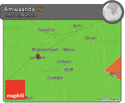 Political 3D Map of Amwaanda