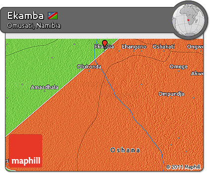 Political 3D Map of Ekamba